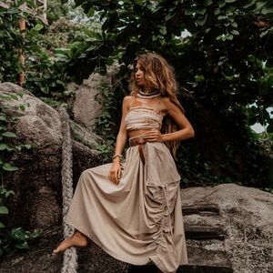 Thaluta Beige Maxi Skirt